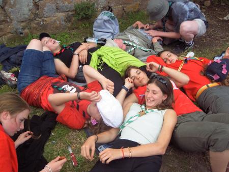 un tas de scout au repos